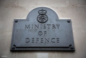 A Ministry of Defence sign.