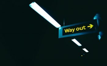 A 'way out' sign.