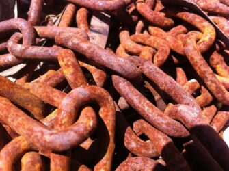 A rusty chain piled up.