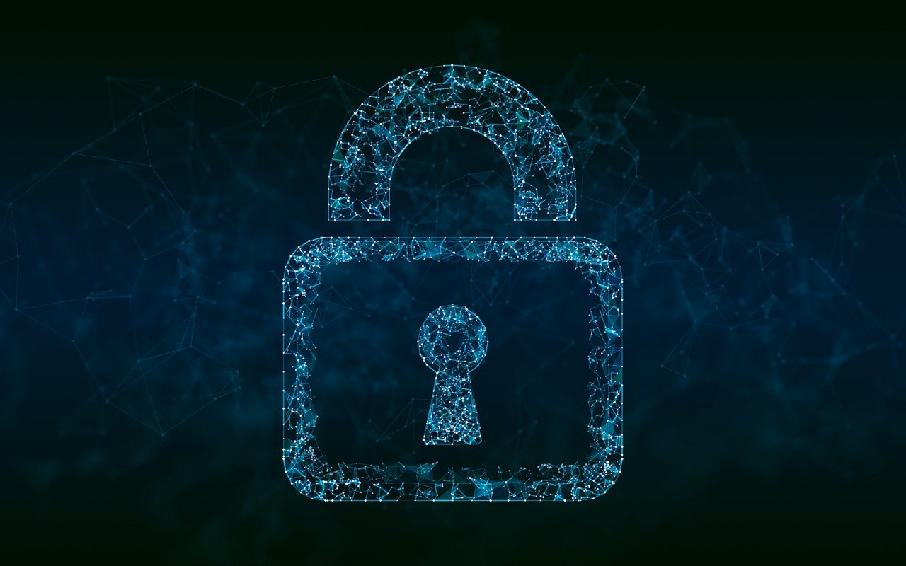 A graphic of a padlock representing cybersecurity.